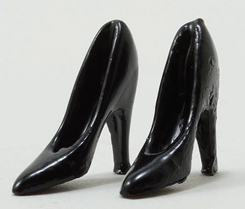 Dollhouse Miniature High Heel Shoes Black
